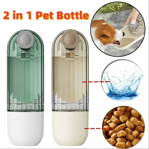 2-in-1 Portable Pet Water Bottle & Feeding Bowl
